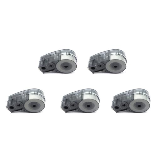 UHRSERNJ Kompatible Farbbandkassette M21-250-488 Polyester-Etikettenband, 6,35 mm x 6,4 m, Schwarz auf Weiß, für BMP Plus Labordrucker, Ersatzband (5 Stück) von UHRSERNJ