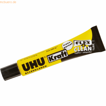 12 x Uhu Alleskleber Kraft Flex + Clean transparent Tube 18 g von UHU