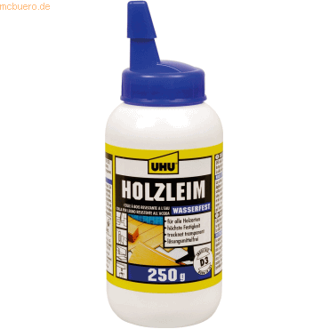 12 x Uhu Holzleim Wasserfest D3 Flasche 250g von UHU