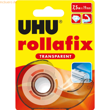 12 x Uhu Klebefilmabroller rollafix Transparent 7,5mx19mm + Nachfüllro 12 x Uhu Klebefilmabroller rollafix Transparent 7,5mx19mm + Nachfüllro von UHU