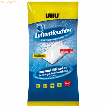 12 x Uhu Luftentfeuchter Airmax Nachfüllbeutel 1000g von UHU