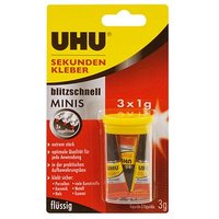 3 UHU Minis Sekundenkleber 3x 1,0 g von UHU