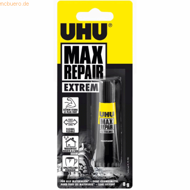 6 x Uhu Alleskleber Max Repair extrem ohne Lösungsmittel Tube VE=8g 6 x Uhu Alleskleber Max Repair extrem ohne Lösungsmittel Tube VE=8g von UHU
