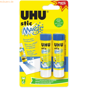 6 x Uhu Klebestift stic magic blue VE=2x8,2g von UHU