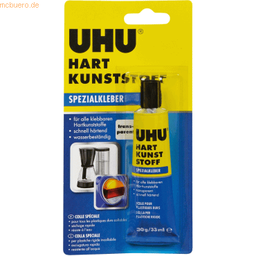 6 x Uhu Kunststoffkleber Hart Tube 30g von UHU