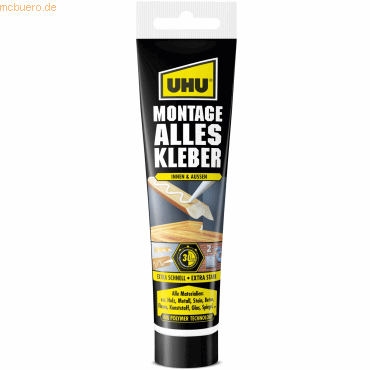 6 x Uhu Montage-Alleskleber Tube mit 165 g von UHU