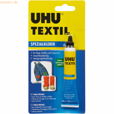 6 x Uhu Spezialkleber Textil Tube 20g von UHU