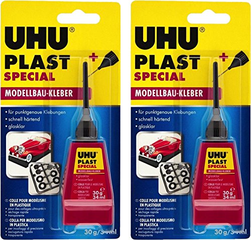 UHU 45885 Modellbaukleber, Plast Spezial, 30 g mit Feindosierspitze (2x Plast Spezial 30 g) von UHU