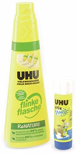 UHU 46285 Vielzweckkleber flinke flasche und GRATIS Klebestift magic von UHU