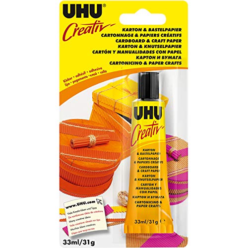 UHU 47170 Kreativkleber (Karton, Bastelpapier, Tube mit 33 ml) von UHU