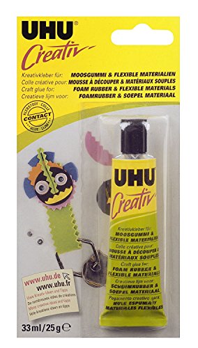 UHU 6er Pack 47195 - Creativ - Spezialkleber für Moosgummi und Flexible Materialien Tube, 33 ml (6) von UHU
