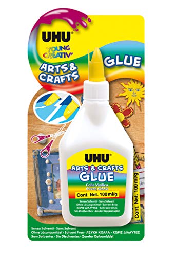 UHU Arts & Crafts Glue waschbar SOLVANT selbstklebend PVA 100 ml von UHU