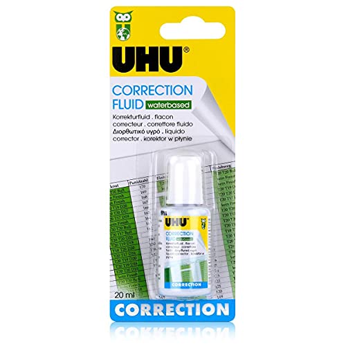 UHU CORRRECTION FLUID waterbased, 20 ml, weiß UHU CORRRECTION FLUID waterbased, 20 ml, weiß von UHU
