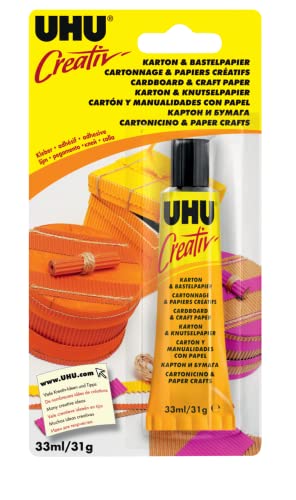 UHU Creativ' - SPEZIALKLEBER für KARTON & BASTELPAPIER Tube, Infokarte von UHU
