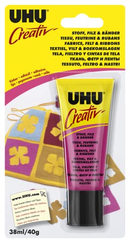 UHU Creativ' - SPEZIALKLEBER für STOFF, FILZ & BÄNDER Tube, Infokarte UHU Creativ' - SPEZIALKLEBER für STOFF, FILZ & BÄNDER Tube, Infokarte von UHU