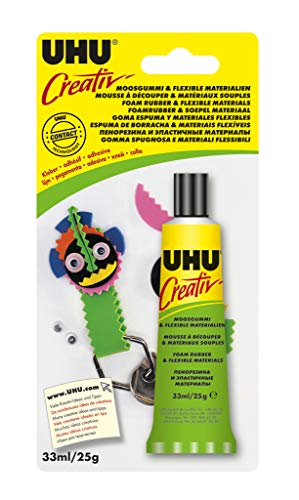 UHU Creativ' Spezialklebstoff für Moosgummi und flexible Materialien Tube, Schnell trocknender, flexibler Kontaktkleber 33ml UHU Creativ' Spezialklebstoff für Moosgummi und flexible Materialien Tube, Schnell trocknender, flexibler Kontaktkleber 33ml von UHU