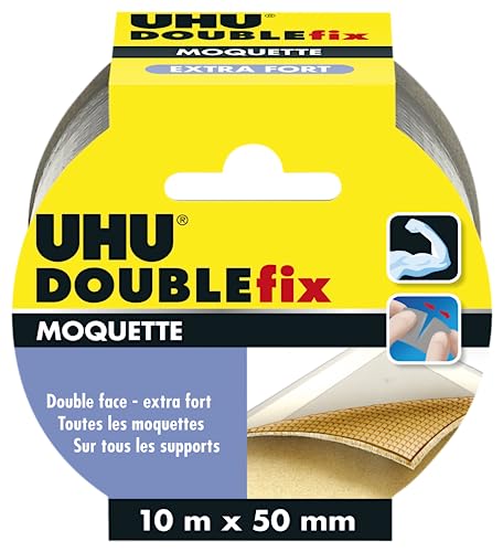 UHU Doublefix Doppelseitiges Klebeband, extra stark, für Teppichböden und Teppiche, 10 m x 50 mm UHU Doublefix Doppelseitiges Klebeband, extra stark, für Teppichböden und Teppiche, 10 m x 50 mm von UHU
