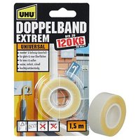 UHU EXTREM doppelseitiges Klebeband 19,0 mm x 1,5 m, 1 Rolle von UHU