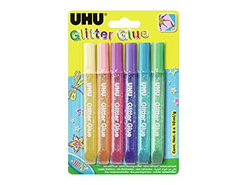 UHU Glitter Glue SHINY, Tuben 6x10ml UHU Glitter Glue SHINY, Tuben 6x10ml von UHU