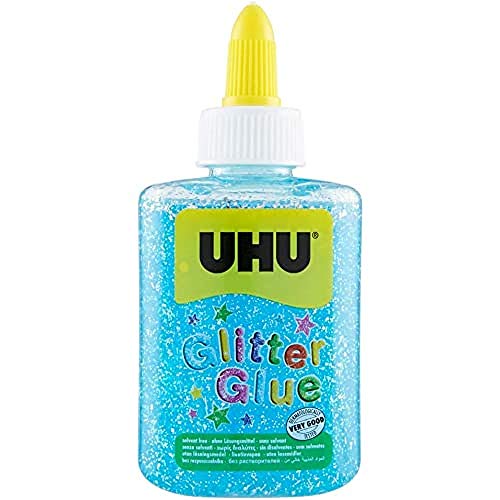 UHU Glitter Kleberflasche, 88,5 ml hellblau von UHU