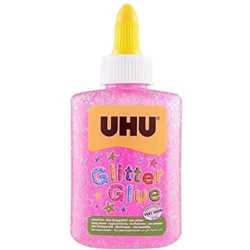 UHU Glitter Kleberflasche, 88,5 ml rosa von UHU