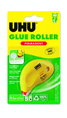 UHU Kleberoller Glue Roller Permanent, Für dauerhaftes Verkleben von Papier, Karton und Fotos, 9,5 m x 6,5 mm von UHU