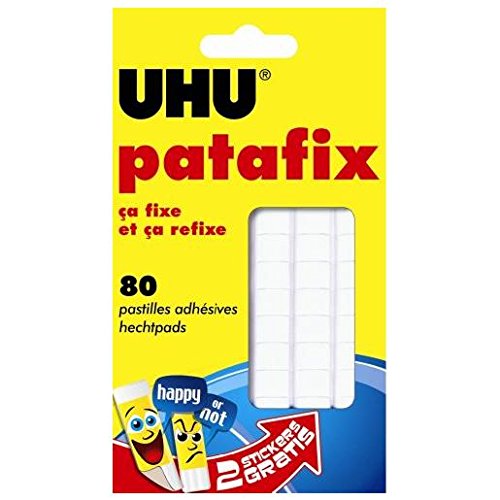 UHU Patafix Klebepunkte, ablösbar, Weiß, 5 Packungen mit je 80 Stück UHU Patafix Klebepunkte, ablösbar, Weiß, 5 Packungen mit je 80 Stück von UHU