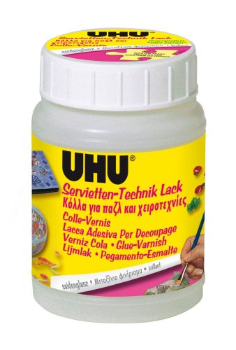 UHU Serviettentechnik-Lack seidenglanz, Klebstofflack für Versiegelungen und Veredelungen, 150 ml UHU Serviettentechnik-Lack seidenglanz, Klebstofflack für Versiegelungen und Veredelungen, 150 ml von UHU