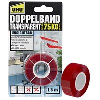 UHU TRANSPARENT doppelseitiges Klebeband 19,0 mm x 1,5 m, 1 Rolle von UHU