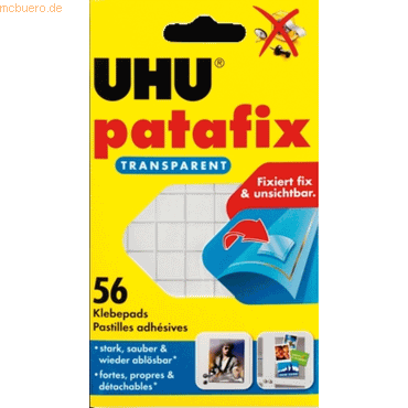 Uhu Klebepads patafix transparent ablösbar VE=56 Stück von UHU
