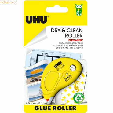 Uhu Kleberoller Dry+Clean permanent 8,5mx6,5mm Uhu Kleberoller Dry+Clean permanent 8,5mx6,5mm von UHU