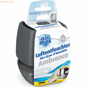 Uhu Luftentfeuchter Airmax Ambiance Originalpackung 100 g anthrazit von UHU