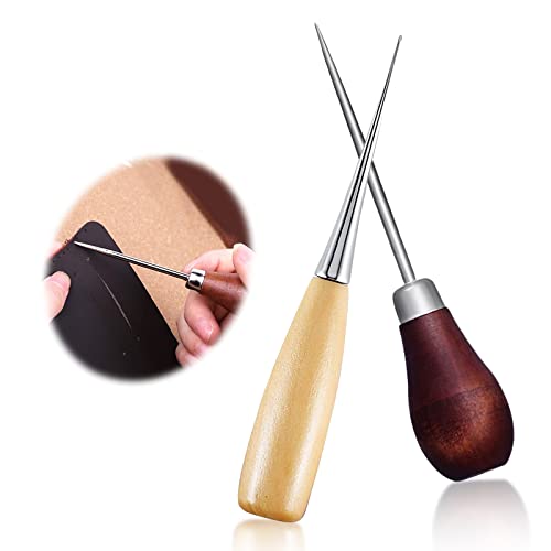 2 Stück Vorstecher Mit Holzgriff,Nähahle mit Holzgriff Locher Lederverarbeitung Nähe Ahle Leder Nähset Rund Klinge Ahle Prickelnadeln zum Nähen von Leder für Leder Nähen Stanzen DIY Handwerkzeug 2 Stück Vorstecher Mit Holzgriff,Nähahle mit Holzgriff Locher Lederverarbeitung Nähe Ahle Leder Nähset Rund Klinge Ahle Prickelnadeln zum Nähen von Leder für Leder Nähen Stanzen DIY Handwerkzeug von UICCVOKK