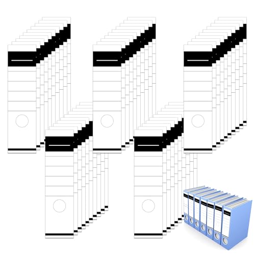 UICCVOKK 50 Stück Ordnerrücken Selbstklebend, Ordnerrücken, Weiß Ordner Rückenschilder, 50x Ordneretiketten, Ordner Rückenschilder, 3.6 x 19cm Selbstklebend Aufkleber für 5cm Schmale Aufkleber von UICCVOKK