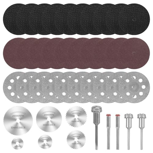 UICCVOKK 41-teilige Schneidräder für Dremel, HSS und Diamant-Trennscheiben, Klingen, Diamant-Trennscheiben, Holz, Glas, Kunststoff, Metall, Stein, Bohrrollen-Set mit Dornen für Dremel-Drehwerkzeug UICCVOKK 41-teilige Schneidräder für Dremel, HSS und Diamant-Trennscheiben, Klingen, Diamant-Trennscheiben, Holz, Glas, Kunststoff, Metall, Stein, Bohrrollen-Set mit Dornen für Dremel-Drehwerkzeug von UICCVOKK