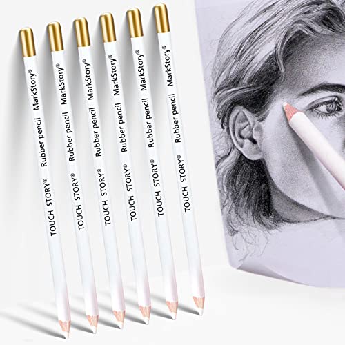 UICCVOKK 6 Stück Radiergummi Stift Radierstift Radierer in Stiftform Radiergummi Zeichenstift Radiergummi zum Zeichnen Radierer für Künstler Skizzieren Malerei Zubehör für Skizzen von UICCVOKK