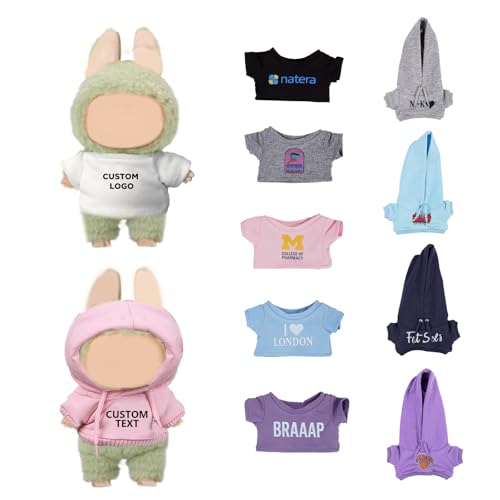 UIDMEN Personalisierte Kleidung für Puppe, Puppenzubehör mit Text und Logo, 15 cm/17 cm, Puppenzubehör, Anzug zum Verkleiden, Spielen und Sammlern, individuelles Puppen-T-Shirt für Geburtstag UIDMEN Personalisierte Kleidung für Puppe, Puppenzubehör mit Text und Logo, 15 cm/17 cm, Puppenzubehör, Anzug zum Verkleiden, Spielen und Sammlern, individuelles Puppen-T-Shirt für Geburtstag von UIDMEN
