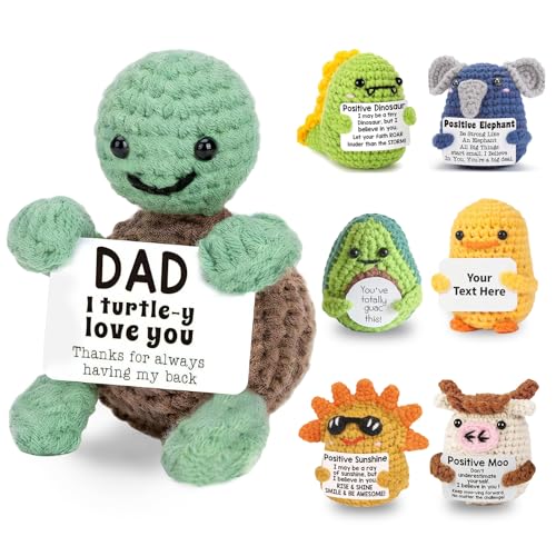 UIDMEN Personalisierte Mini-Häkelpuppen mit positivem Motiv, süße handgefertigte Strickpuppe mit individuellem Text, emotionale Positive Geschenke, Aufmunterungsgeschenke für Familie, Freunde von UIDMEN