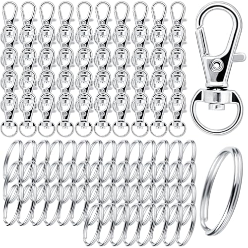 UIEHII 100 Stück Schlüsselringe Karabiner Schlüsselanhänger Ringe Basteln Selber Machen Karabinerhaken Klein mit Drehgelenk Schlüsselkarabiner Key Ring Metall für DIY Keychain Anhänger Basteln Silber UIEHII 100 Stück Schlüsselringe Karabiner Schlüsselanhänger Ringe Basteln Selber Machen Karabinerhaken Klein mit Drehgelenk Schlüsselkarabiner Key Ring Metall für DIY Keychain Anhänger Basteln Silber von UIEHII