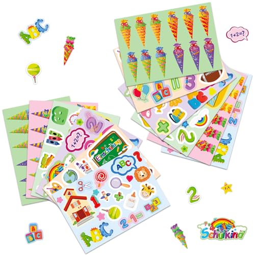 Schulkind Schulanfang Geschenke -12pcs Einschulung Sticker Schulanfang Aufkleber für Mädchen Jungen für 1. Schultag Party Mitgebsel Geschenk Schulkind Schulanfang Geschenke -12pcs Einschulung Sticker Schulanfang Aufkleber für Mädchen Jungen für 1. Schultag Party Mitgebsel Geschenk von UIKTSSL