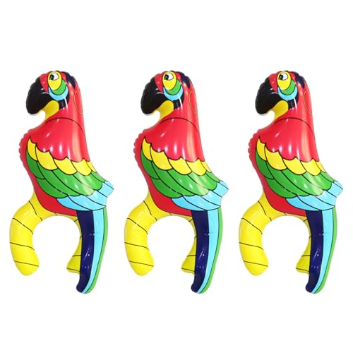 UILYNIU 3 Stück Aufblasbarer Papagei, Pool Aufblasbarer Papagei, Papageien Ballon, Tropische Vögel Deko, Papagei Pirat Piraten Kostümzubehör für Dekoration, Foto Requisiten, Karneval (Multicolore) UILYNIU 3 Stück Aufblasbarer Papagei, Pool Aufblasbarer Papagei, Papageien Ballon, Tropische Vögel Deko, Papagei Pirat Piraten Kostümzubehör für Dekoration, Foto Requisiten, Karneval (Multicolore) von UILYNIU