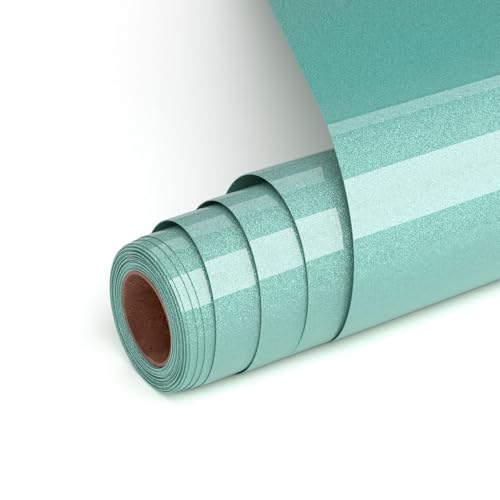 Plotterfolie Textil Glitzer Hellblau, Flexfolie Plotter Textil 30.5x184cm Transferfolie Plotter Flexfolie für Cricut und Silhouette Cameo, Heat Transfer Viny Plotterfolie für Kleidung, Mützen von UIOK