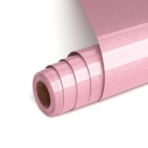 Plotterfolie Textil Glitzer Rosa, Flexfolie Plotter Textil 30.5x182cm Transferfolie Plotter Flexfolie für Cricut und Silhouette Cameo,Rosa Heat Transfer Viny Plotterfolie für Kleidung, Mützen von UIOK