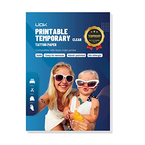 Temporäres Tattoo Papier Zum Bedrucken, Tattoo Tranferfolie A4X5 Blatt Transparent Tattoo Transferpapier Freundlich DIY Tattoo Folie für Tintenstrahldrucker/Laserdrucker Kinder & Erwachsene Temporäres Tattoo Papier Zum Bedrucken, Tattoo Tranferfolie A4X5 Blatt Transparent Tattoo Transferpapier Freundlich DIY Tattoo Folie für Tintenstrahldrucker/Laserdrucker Kinder & Erwachsene von UIOK