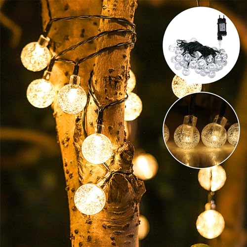 UISEBRT LED Lichterkette Außen Innen Warmweiß Kristall Kugeln Lichterketten 30M 240LED mit 8 Leuchtmodi, Dekoration Weihnachten, Halloween, Hochzeit, Party, Wasserdicht IP44 - Transparente Linie UISEBRT LED Lichterkette Außen Innen Warmweiß Kristall Kugeln Lichterketten 30M 240LED mit 8 Leuchtmodi, Dekoration Weihnachten, Halloween, Hochzeit, Party, Wasserdicht IP44 - Transparente Linie von UISEBRT