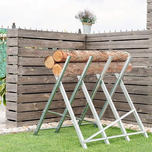UISEBRT Sägebock klappbar für Kettensägen, bis 150 kg belastbar, Stahlrahmen für Brennholz und Holzarbeiten, 82 x 80,5 x 79 cm von UISEBRT