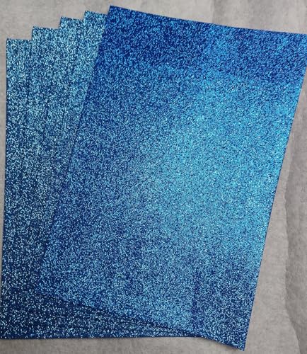 5 Bögen Glitzer-Moosgummi 8 verschiedene Farben zur Wahl (blau) von Duomi
