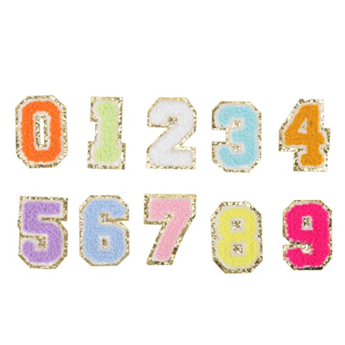 UIYIHIF 10 Bunte Aufnäher mit Zahlen von 0 Bis 9 Zum Aufbügeln für Kleidung, 2,17 Zoll, DIY-Sticknummern mit Glitzer-Pailletten, Zahlenapplikation für Rucksäcke, Kleidung, Jacken UIYIHIF 10 Bunte Aufnäher mit Zahlen von 0 Bis 9 Zum Aufbügeln für Kleidung, 2,17 Zoll, DIY-Sticknummern mit Glitzer-Pailletten, Zahlenapplikation für Rucksäcke, Kleidung, Jacken von UIYIHIF