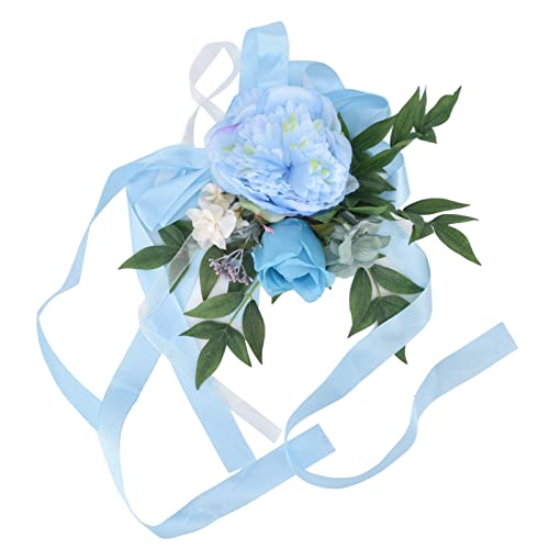 UIYIHIF Hochzeits-Gang-Stuhldekorationen, Set mit 10 Kirchenbank-Blumen für Zeremonien, Party-Stuhl-Rückenblumen mit Blättern und Bändern für Kirchenstühle, Party-Stuhl-Blumen für Hochzeit(Hellblau) UIYIHIF Hochzeits-Gang-Stuhldekorationen, Set mit 10 Kirchenbank-Blumen für Zeremonien, Party-Stuhl-Rückenblumen mit Blättern und Bändern für Kirchenstühle, Party-Stuhl-Blumen für Hochzeit(Hellblau) von UIYIHIF