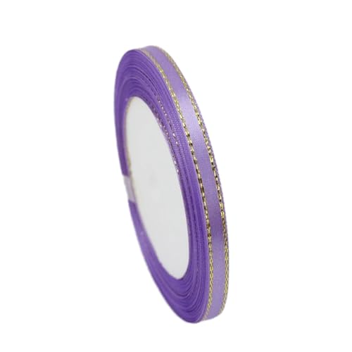 Satinband (25 Yards/Rolle) Goldrandband, Satinbänder, Verpackungsbänder, 6/10/20/25/40 mm(Lavender,6mm) von UJEDFHV